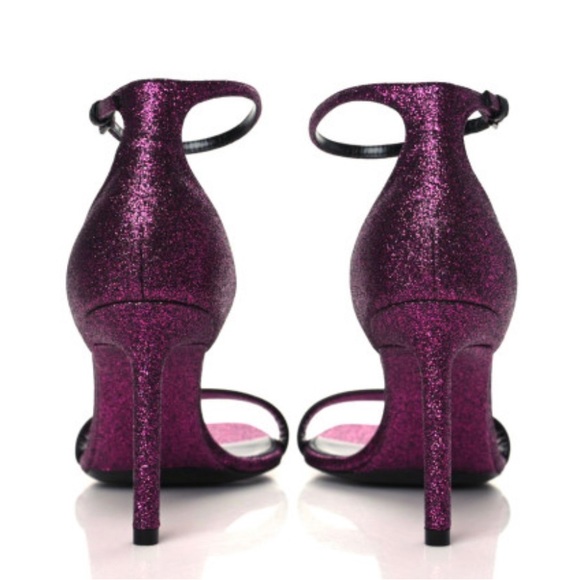 SAINT LAURENT
Glitter Amber 85 Ankle Strap Sandals 38.5 Fuchsia - Picture 2 of 6